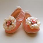 SORBET-peach lace baby shoe..