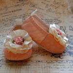SORBET-peach lace baby shoe..