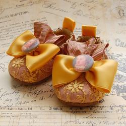 POMPADOUR-gold baby shoes